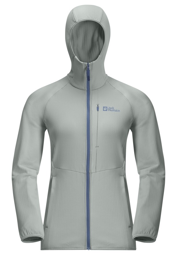 Grey Jack Wolfskin Kolbenberg Hooded Fz Women Fleece Jackets | 27817466