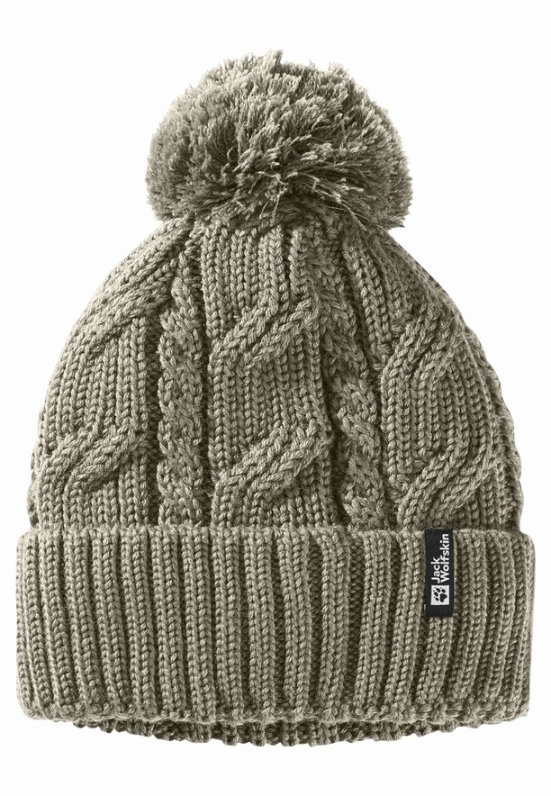 Grey Jack Wolfskin Pompom Men Beanie | 94320497