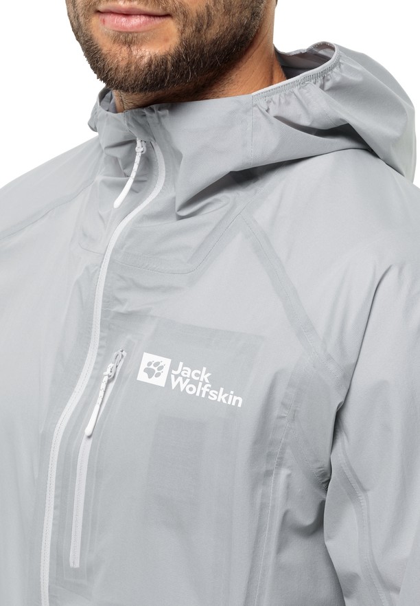 Grey Jack Wolfskin Prelight 3l Men Rain Jackets | 68644802