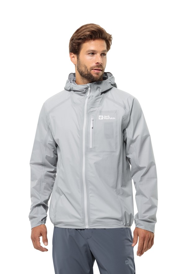 Grey Jack Wolfskin Prelight 3l Men Rain Jackets | 68644802