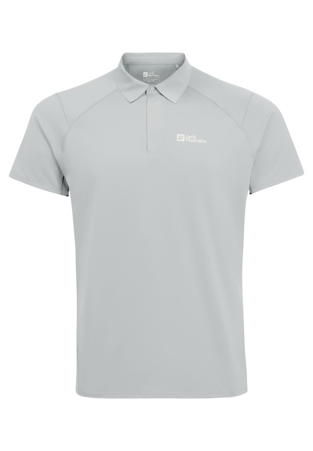 Grey Jack Wolfskin Prelight Chill Men Polo Shirts | 82649838
