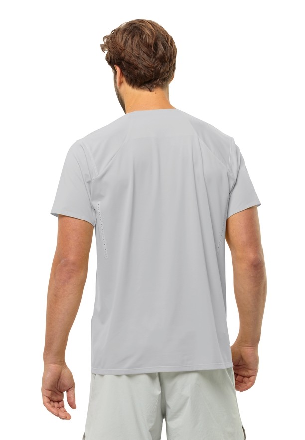 Grey Jack Wolfskin Prelight Chill Men T Shirts | 63832445