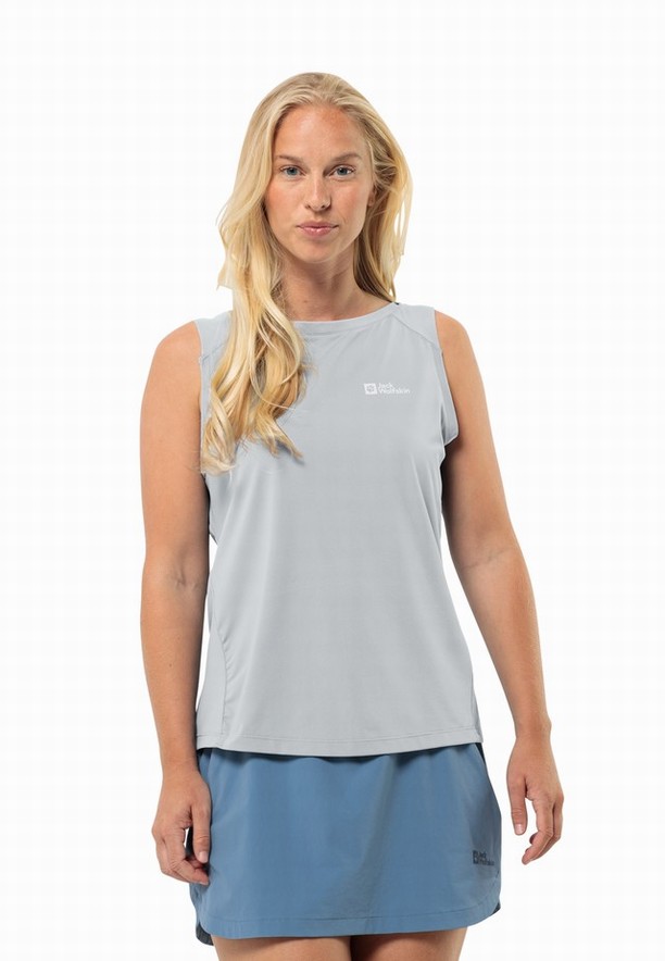 Grey Jack Wolfskin Prelight Chill Women Tank Top | 73224990