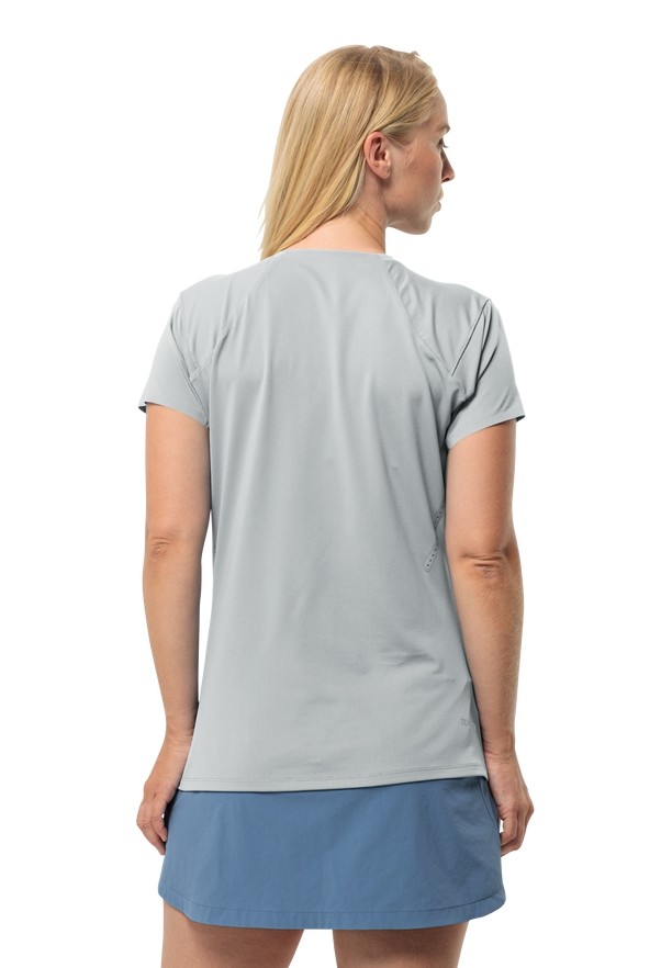 Grey Jack Wolfskin Prelight Chill Women T Shirts | 33357137