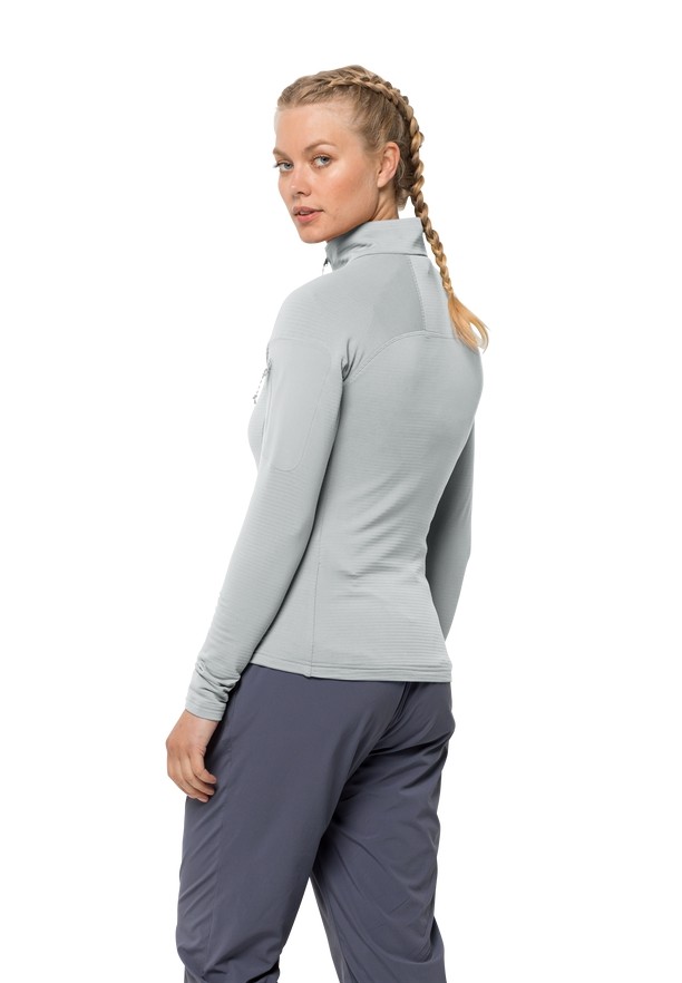 Grey Jack Wolfskin Prelight Fz Women Fleece Jackets | 13545198