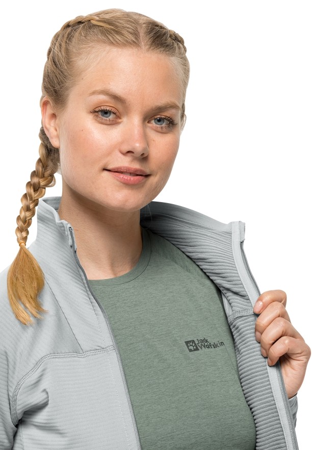 Grey Jack Wolfskin Prelight Fz Women Fleece Jackets | 13545198