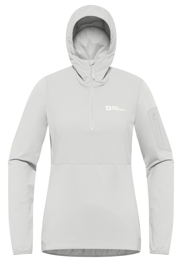 Grey Jack Wolfskin Prelight Trail Hoody Women T Shirts | 46898337