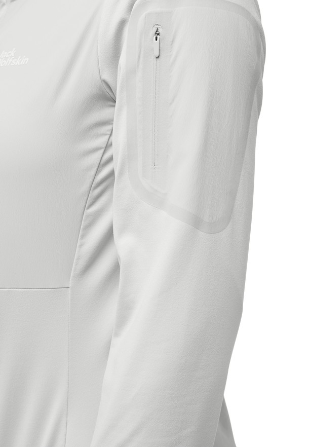 Grey Jack Wolfskin Prelight Trail Hoody Women T Shirts | 46898337
