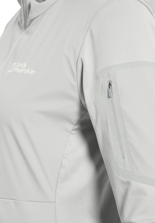 Grey Jack Wolfskin Prelight Trail Hoody Women T Shirts | 46898337