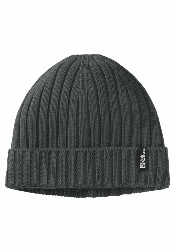 Grey Jack Wolfskin Rib Knit Women Beanie | 65607432