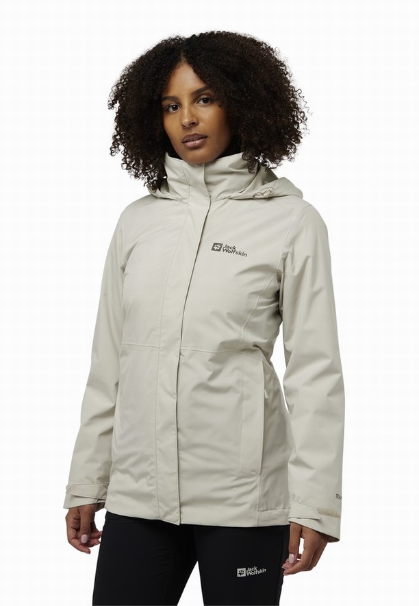 Grey Jack Wolfskin Rotwand 3in1 Women Jackets | 27533248