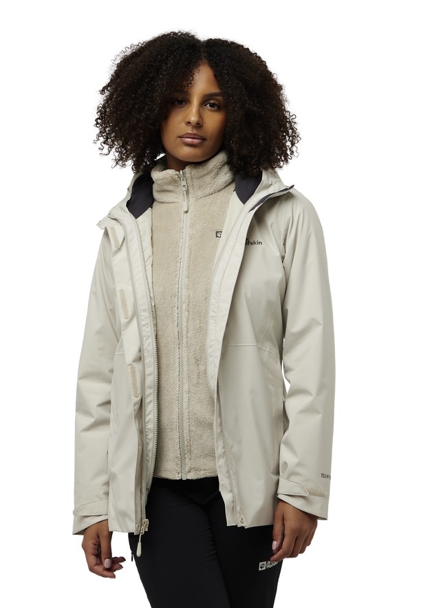 Grey Jack Wolfskin Rotwand 3in1 Women Jackets | 27533248