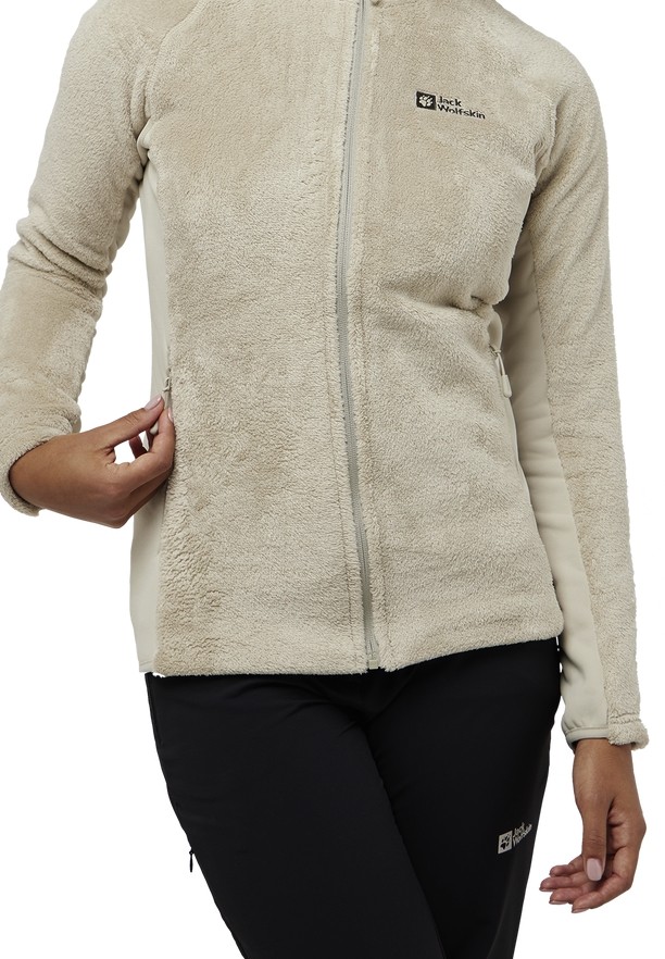 Grey Jack Wolfskin Rotwand Hooded Fz Women Fleece Jackets | 70809657