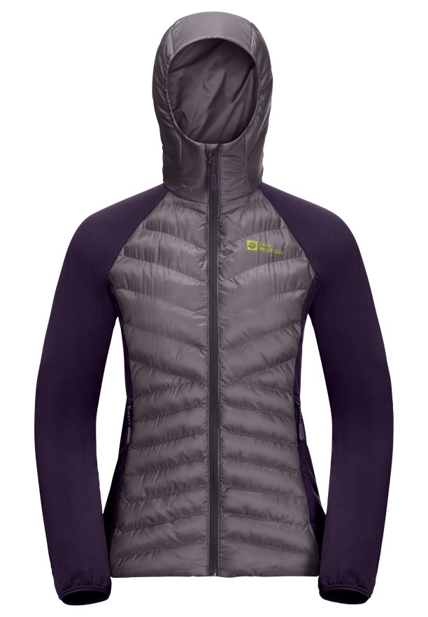 Grey Jack Wolfskin Routeburn Pro Hybrid Women Jackets | 53600396