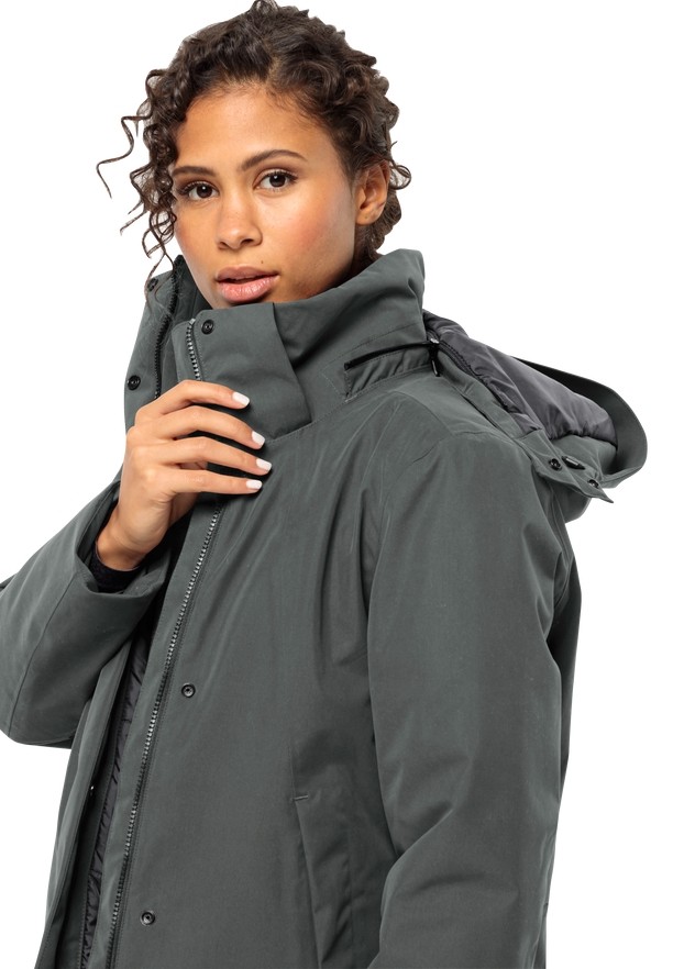 Grey Jack Wolfskin Salier Women Coats | 91546184