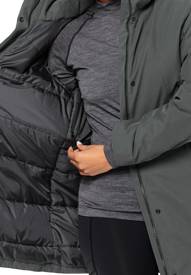 Grey Jack Wolfskin Salier Women Coats | 91546184