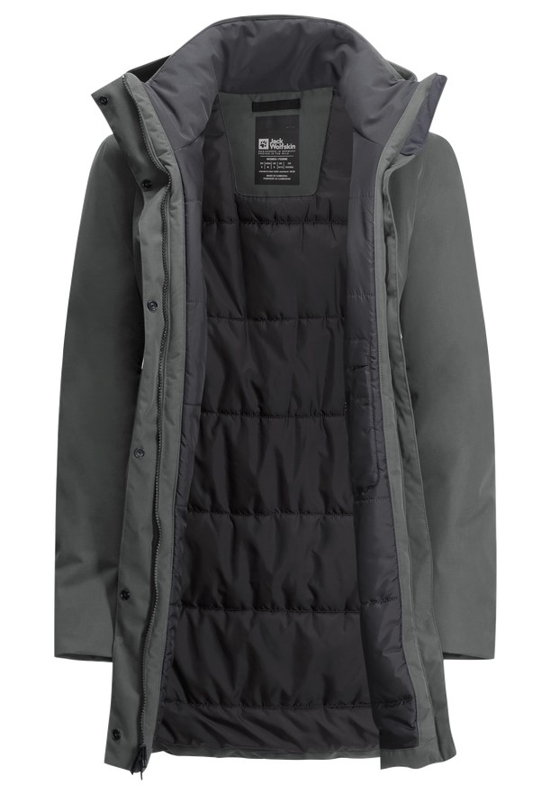 Grey Jack Wolfskin Salier Women Coats | 91546184