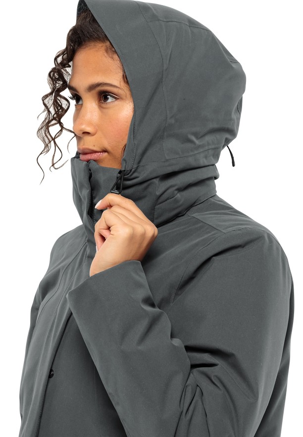 Grey Jack Wolfskin Salier Women Coats | 91546184