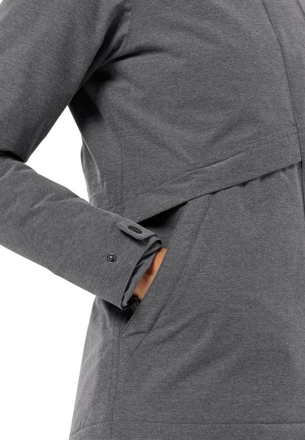 Grey Jack Wolfskin Snowy Park Women Winter Jackets | 13971875