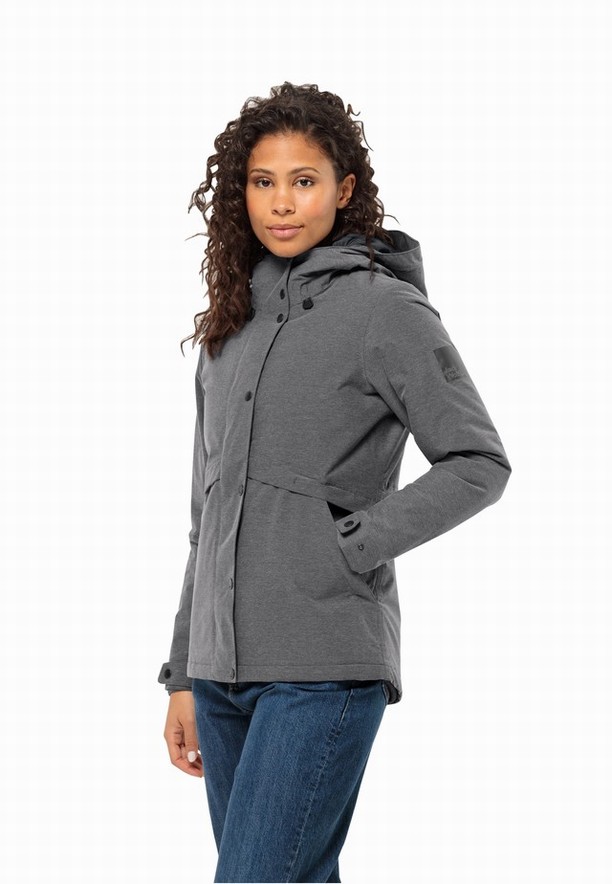 Grey Jack Wolfskin Snowy Park Women Winter Jackets | 13971875