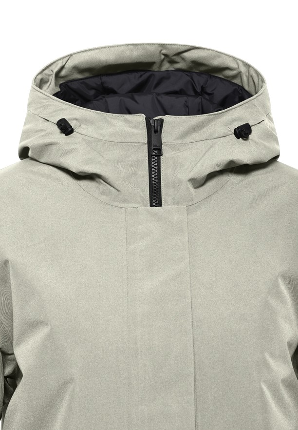 Grey Jack Wolfskin Tempelhof Women Coats | 51424754