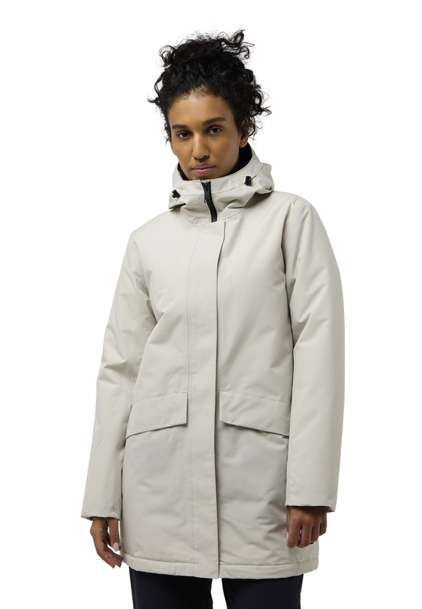 Grey Jack Wolfskin Tempelhof Women Coats | 51424754