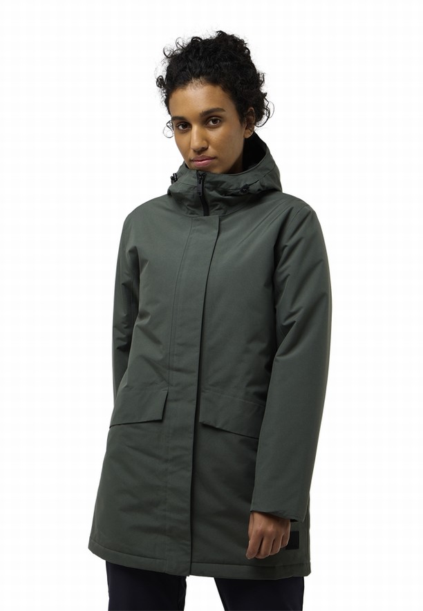 Grey Jack Wolfskin Tempelhof Women Coats | 22083079