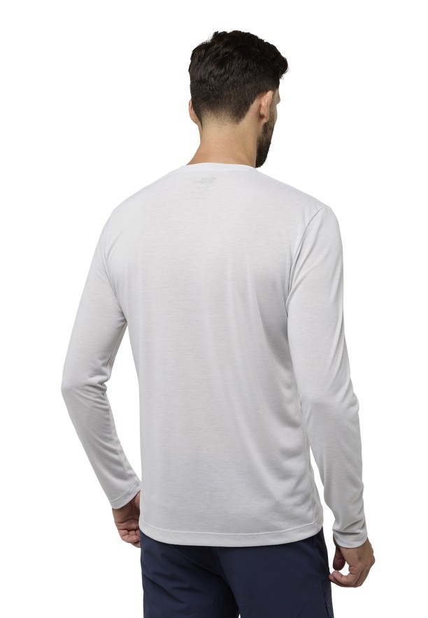 Grey Jack Wolfskin Vonnan Ls Men T Shirts | 17359709