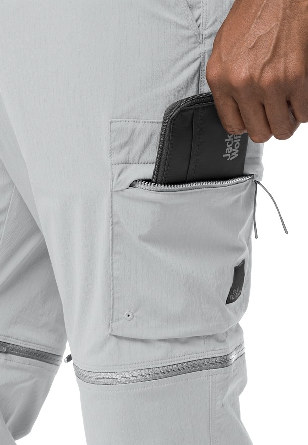 Grey Jack Wolfskin Wanderthirst Zip Men Pants | 46689839