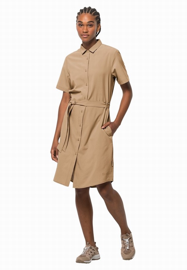 Khaki Jack Wolfskin Holiday Midi Women Dress | 47205801