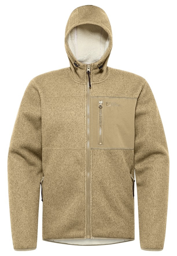 Khaki Jack Wolfskin Kaminfeuer Hooded Men Fleece Jackets | 94913327