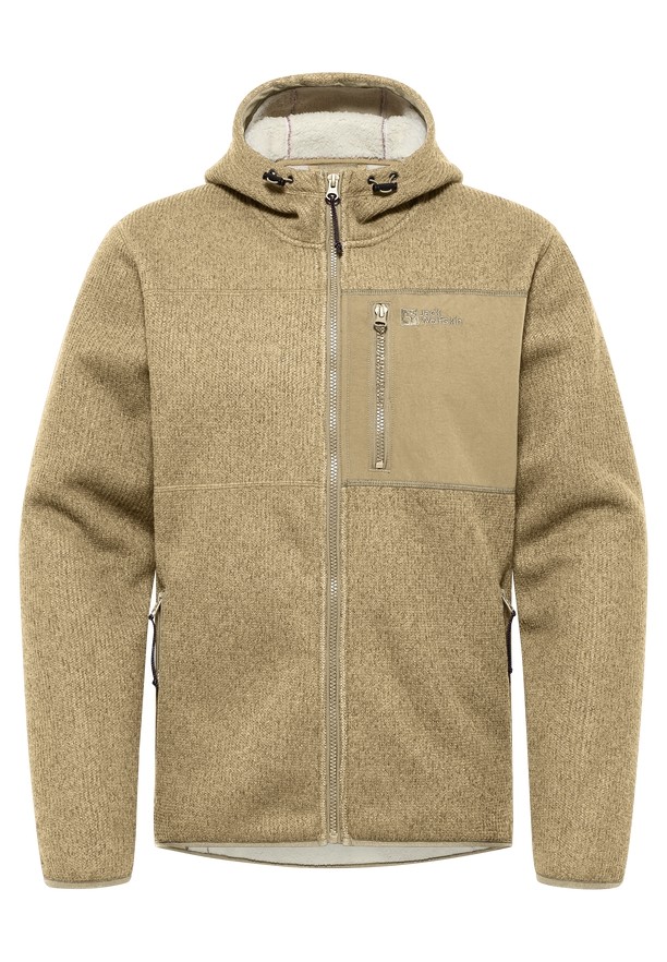 Khaki Jack Wolfskin Kaminfeuer Hooded Men Fleece Jackets | 94913327