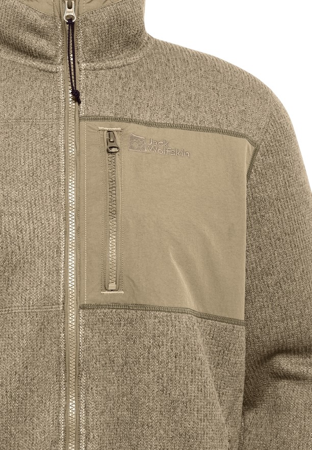 Khaki Jack Wolfskin Kaminfeuer Men Fleece Jackets | 28324087