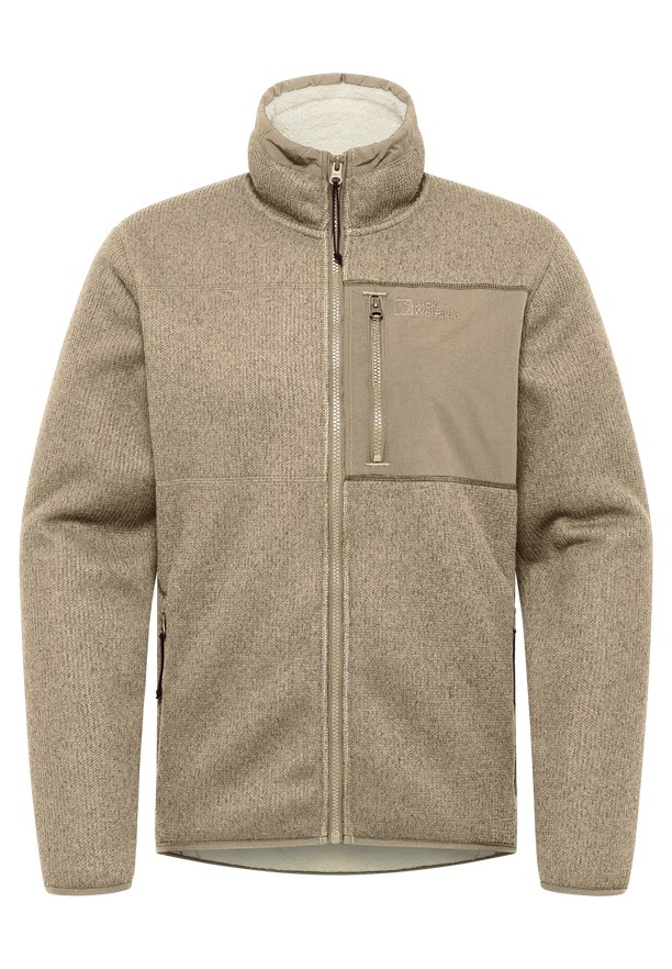 Khaki Jack Wolfskin Kaminfeuer Men Fleece Jackets | 28324087