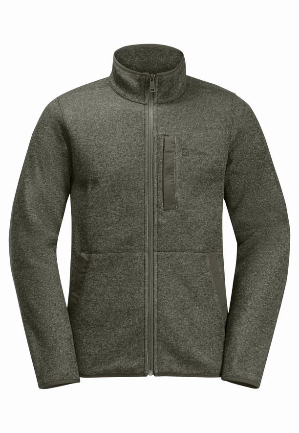 Khaki Jack Wolfskin Tannenspur Men Fleece Jackets | 50214242