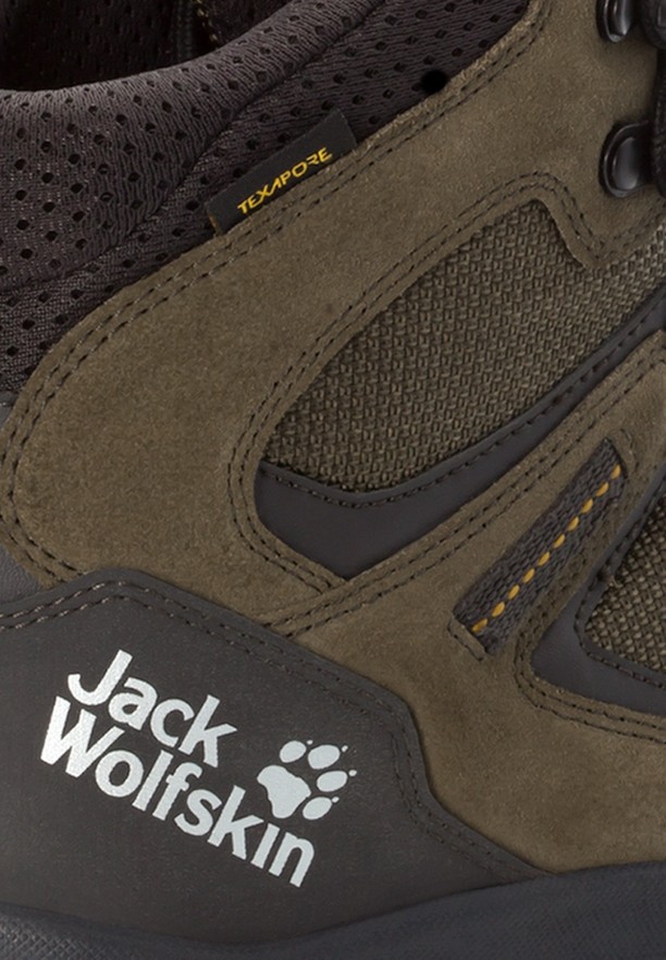 Khaki Jack Wolfskin Vojo 3 Texapore Mid Men Hiking Shoes | 45553564