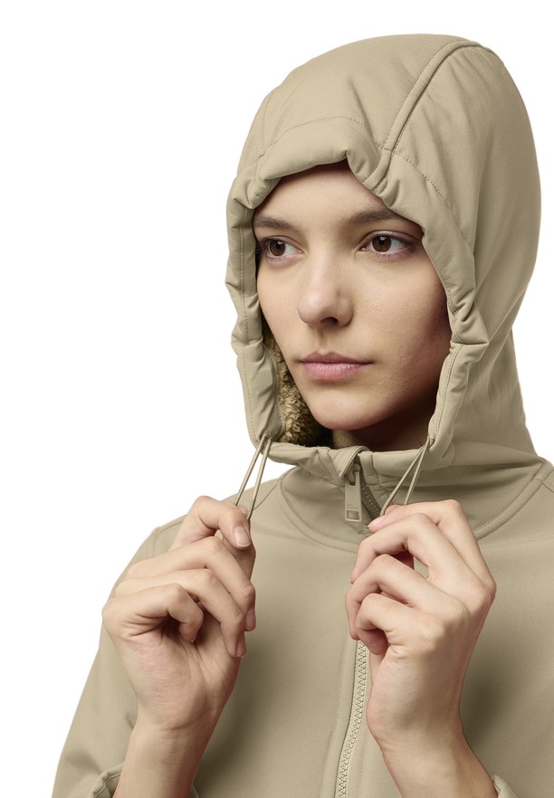 Khaki Jack Wolfskin Windland Women Softshell Jackets | 12818283