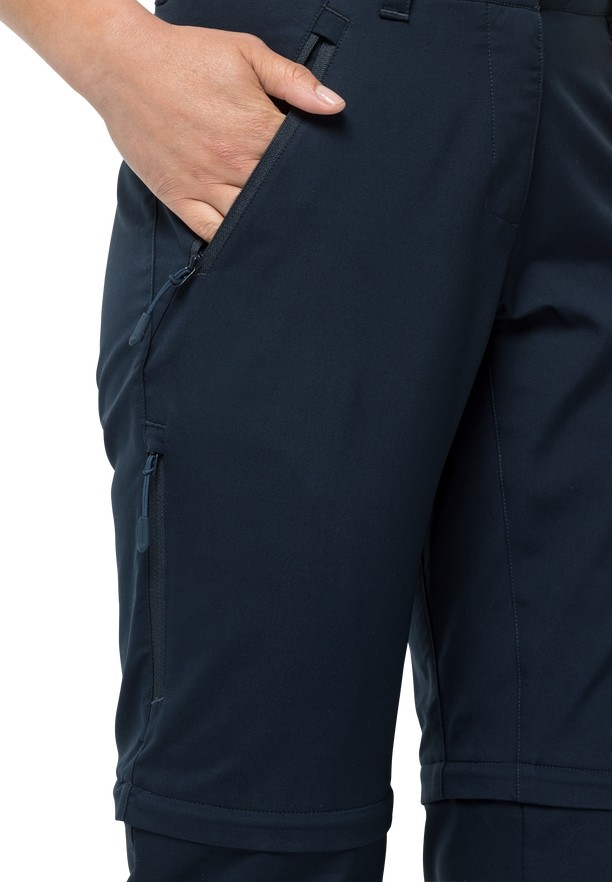 Navy Jack Wolfskin Active Track Zip Off Women Hiking Pants | 82882491