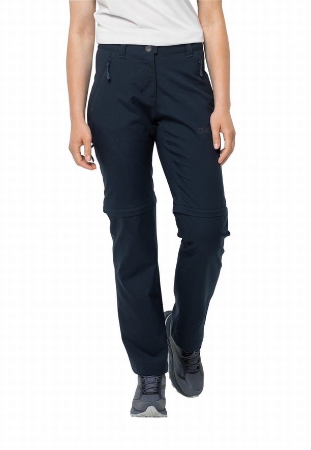 Navy Jack Wolfskin Active Track Zip Off Women Hiking Pants | 82882491