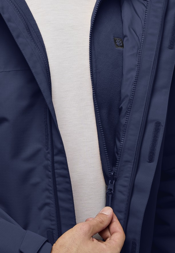 Navy Jack Wolfskin Altenberg 3in1 Men Jackets | 29119448