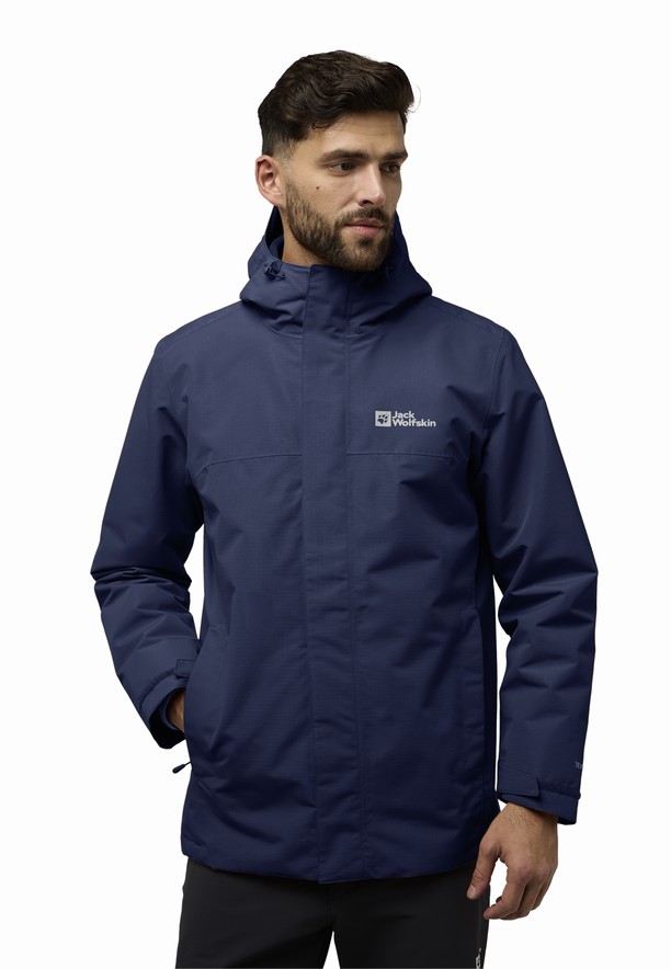 Navy Jack Wolfskin Altenberg 3in1 Men Jackets | 29119448