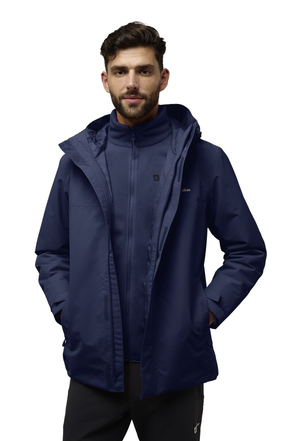 Navy Jack Wolfskin Altenberg 3in1 Men Jackets | 29119448