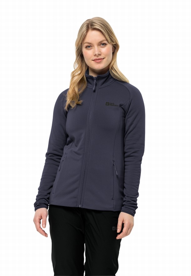 Navy Jack Wolfskin Baiselberg Fz Women Fleece Jackets | 53680373