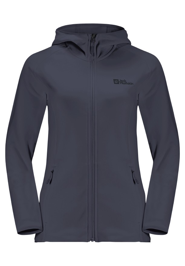 Navy Jack Wolfskin Baiselberg Hooded Fz Women Fleece Jackets | 71024750