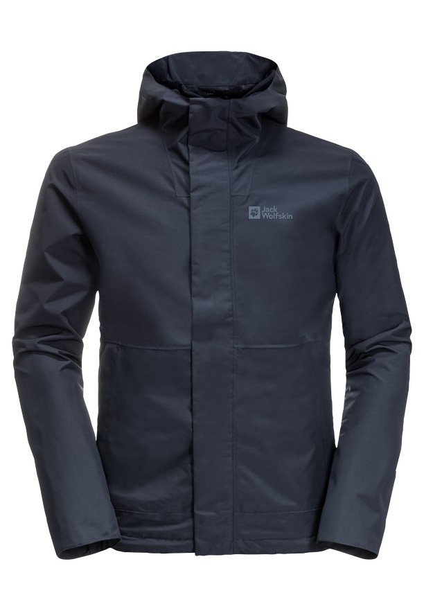 Navy Jack Wolfskin Baydream Men Rain Jackets | 96803763
