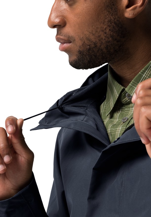 Navy Jack Wolfskin Baydream Men Rain Jackets | 96803763