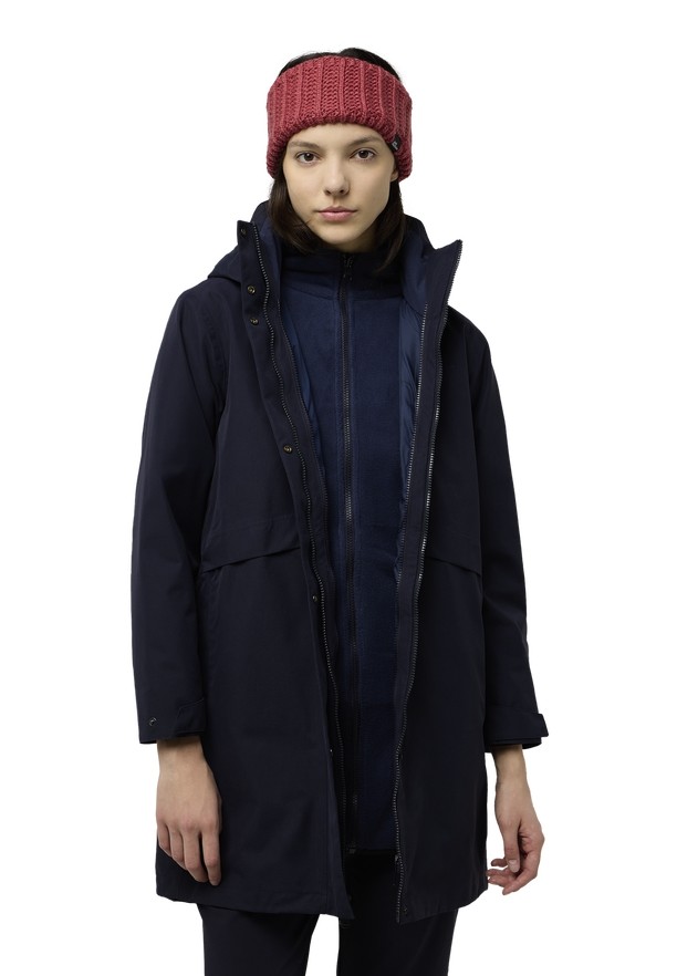Navy Jack Wolfskin Baylight 3in1 Women Coats | 81059794