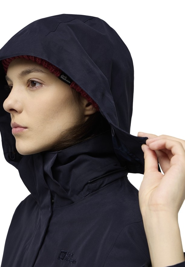 Navy Jack Wolfskin Baylight 3in1 Women Coats | 81059794