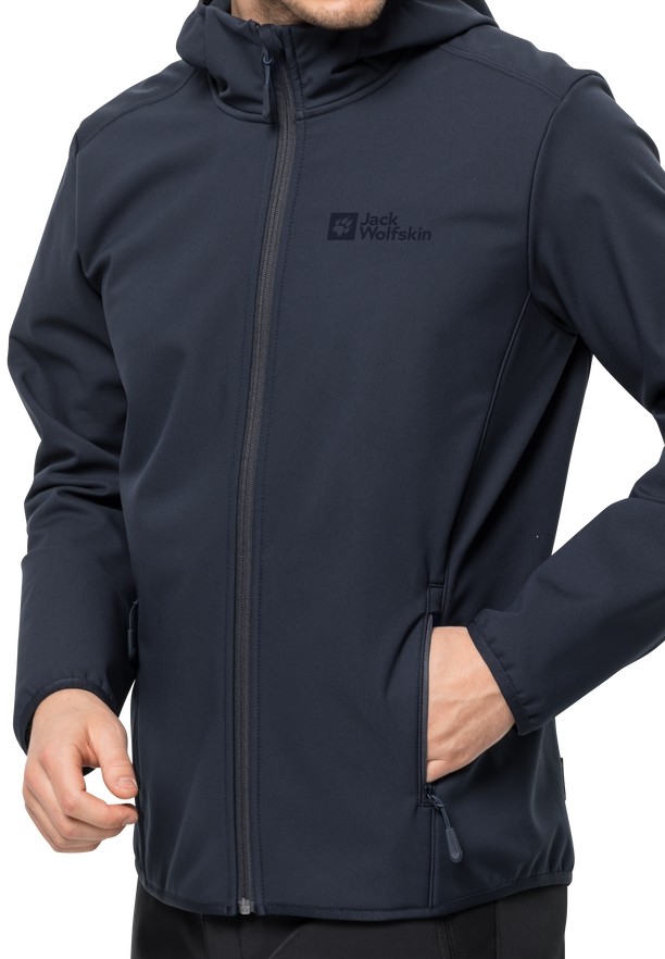 Navy Jack Wolfskin Bornberg Hoody Men Softshell Jackets | 10628864