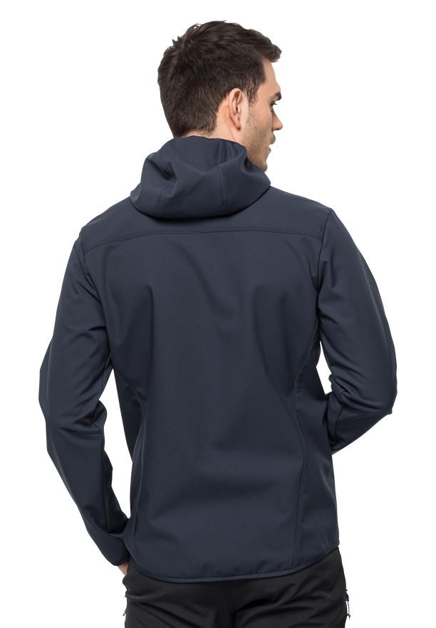 Navy Jack Wolfskin Bornberg Hoody Men Softshell Jackets | 10628864